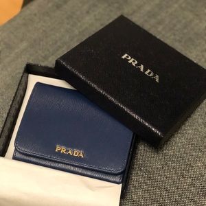 Trifold Blue Prada Wallet - NEW UNUSED